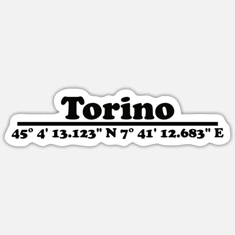 Turin Coordinates - Sticker size S (10 x 10 cm) - white matte