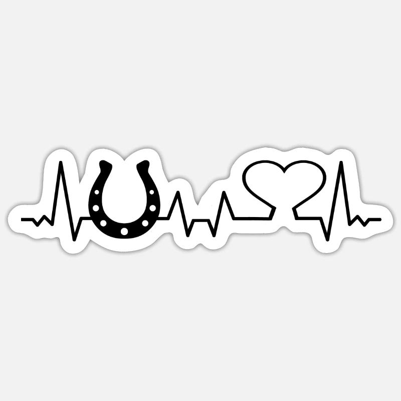 Cheval Équestre Cavalier Cheval cheval cheval - Sticker taille S (10 x 10 cm) - blanc mat