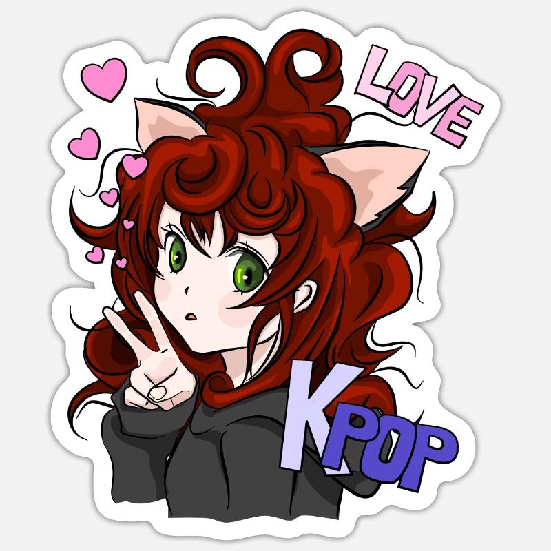 DAME kpop - Sticker taille S (10 x 10 cm) - blanc mat