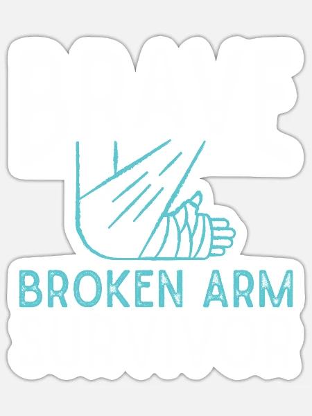 Gebrochener Arm Knochenbruch Arm Verletzung - Sticker Größe S (10 x 10 cm) - Mattweiß