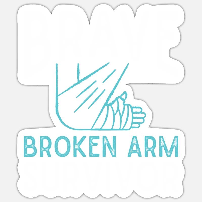 Fracture du bras fracture bras blessure - Sticker taille S (10 x 10 cm) - blanc mat
