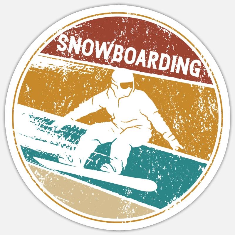 Snowboard Winter Sport Snowboarder Geschenkidee - Sticker Größe S (10 x 10 cm) - Mattweiß