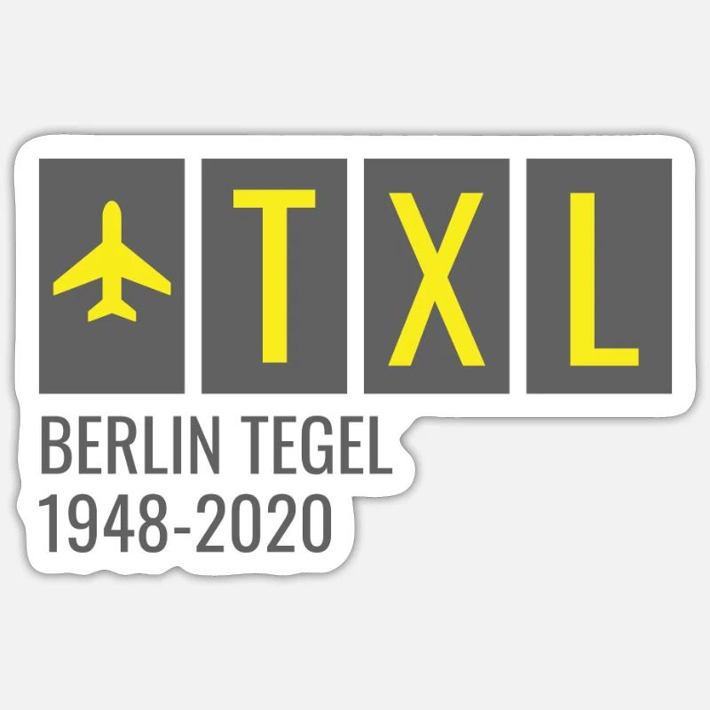 TXL Berlin Tegel Deutschland Flughafen Code - Sticker Größe S (10 x 10 cm) - Mattweiß
