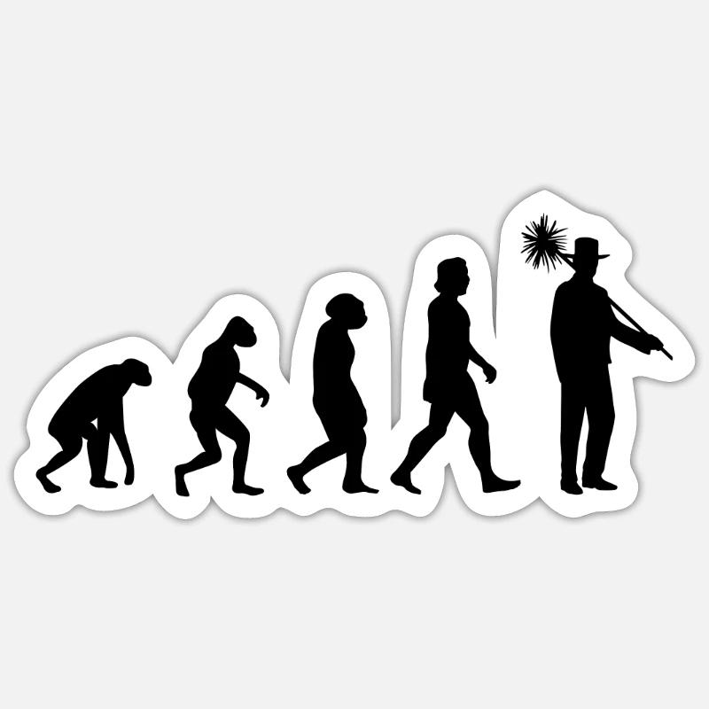 Ramoneur Evolution Cheminée Ramoneur Ramoneur Sticker taille S (10 x 10 cm)