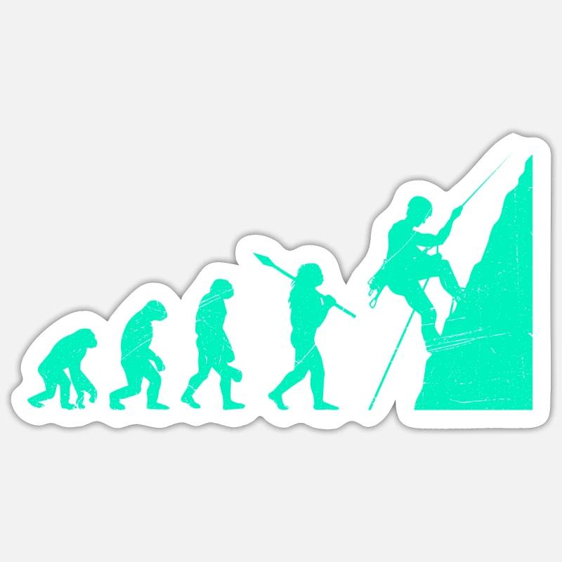 Grimper l’évolution singe Boulderer Grimpeurs Sticker taille S (10 x 10 cm)