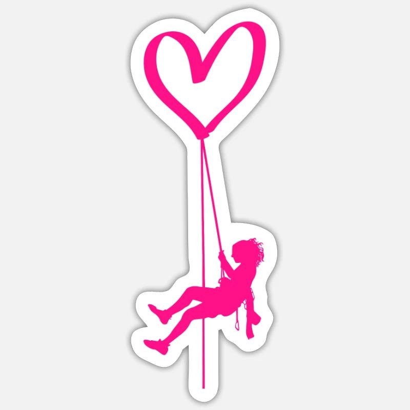 Grimper coeur escalade rocheuse Escalade libre Escalade Sticker taille S (10 x 10 cm)