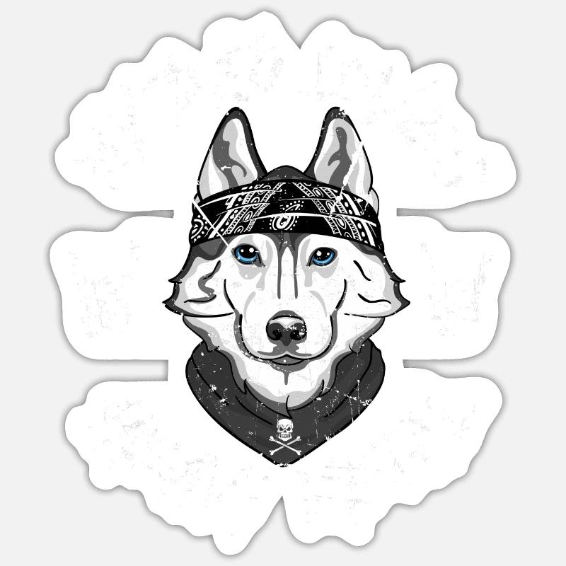 HUSKY - Sticker size S (10 x 10 cm) - white matte