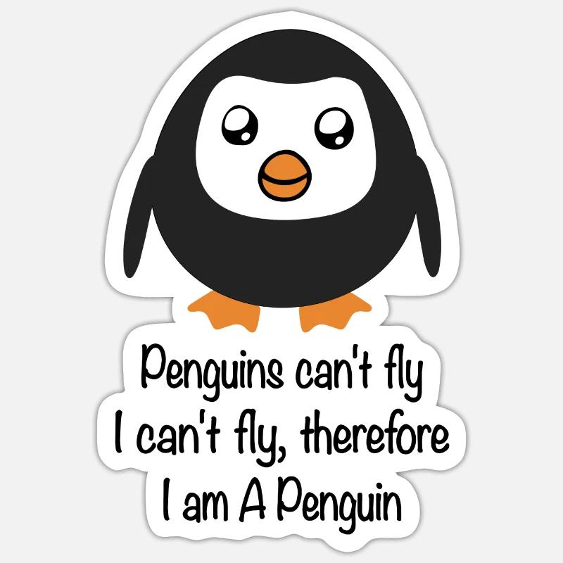 Pinguin Geschenk - Sticker Größe S (10 x 10 cm) - Mattweiß