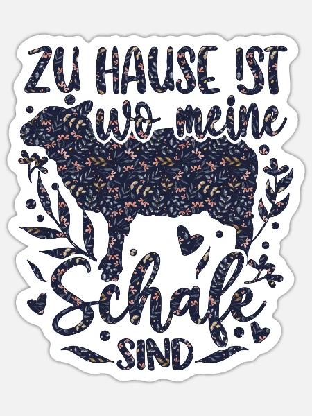 Schaf Schafe Schäferei Schäferin - Sticker Größe S (10 x 10 cm) - Mattweiß