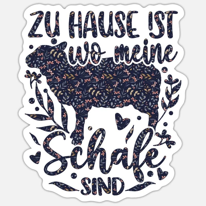 Schaf Schafe Schäferei Schäferin - Sticker Größe S (10 x 10 cm) - Mattweiß