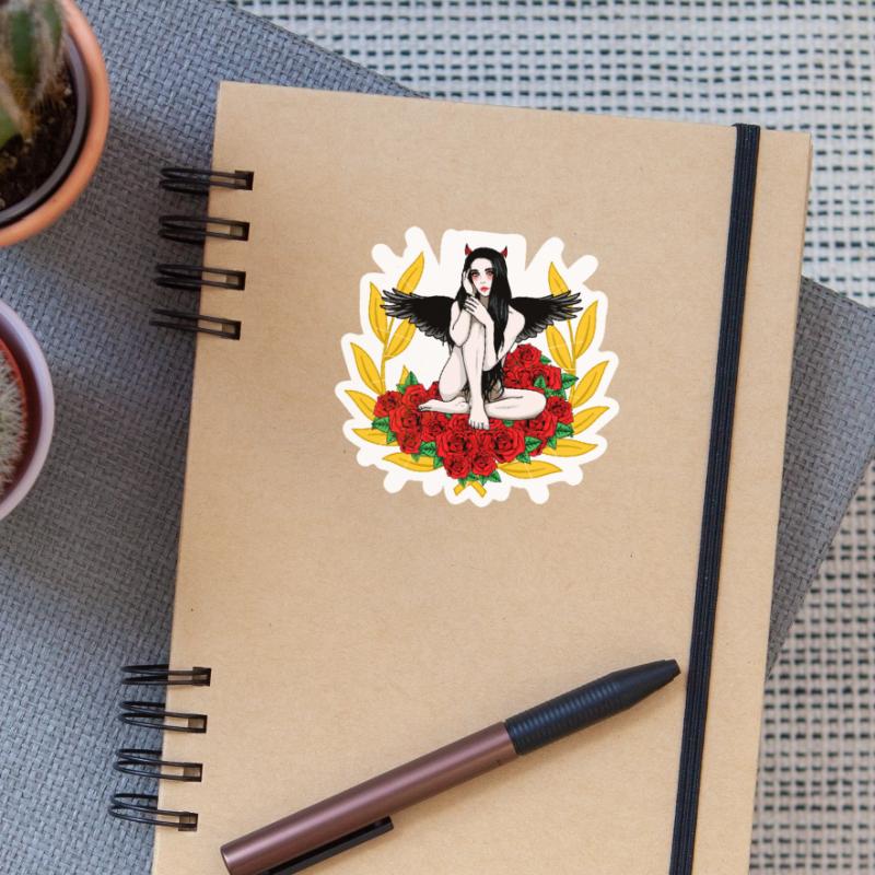 Devilish Devil Woman Satan's Roast Devil Sticker size S (10 x 10 cm)