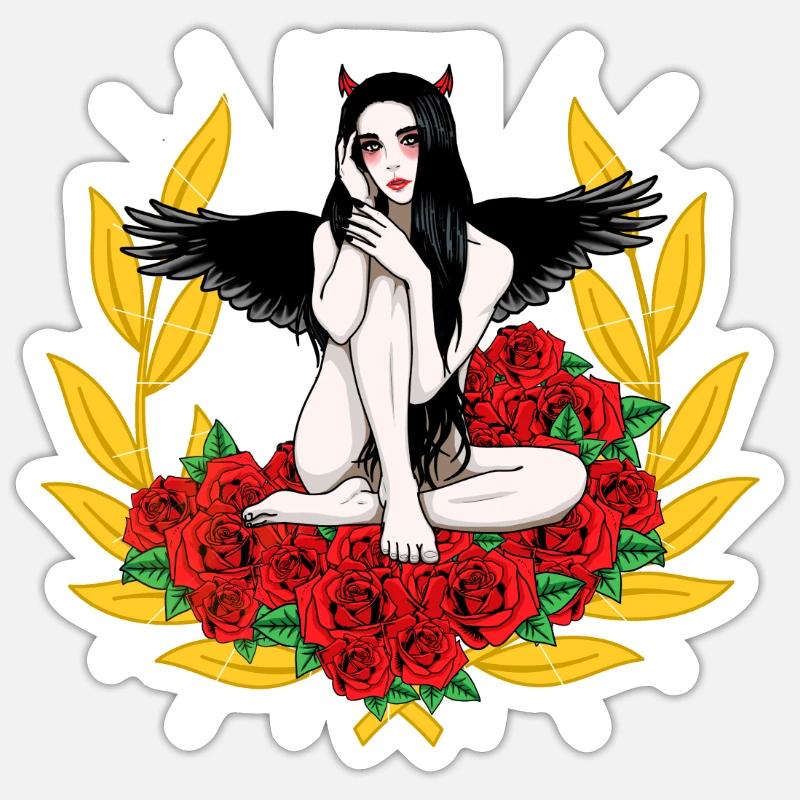 Femme du diable Diable Satan’s Roast Devil Sticker taille S (10 x 10 cm)
