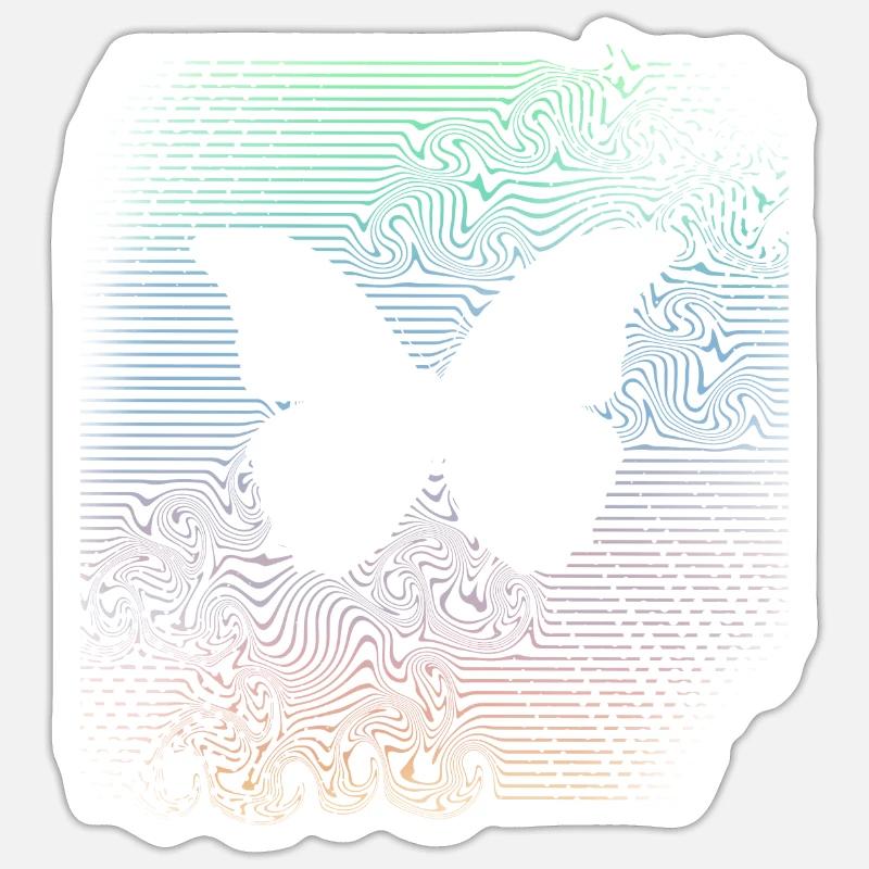 Papillon - Sticker taille S (10 x 10 cm) - blanc mat