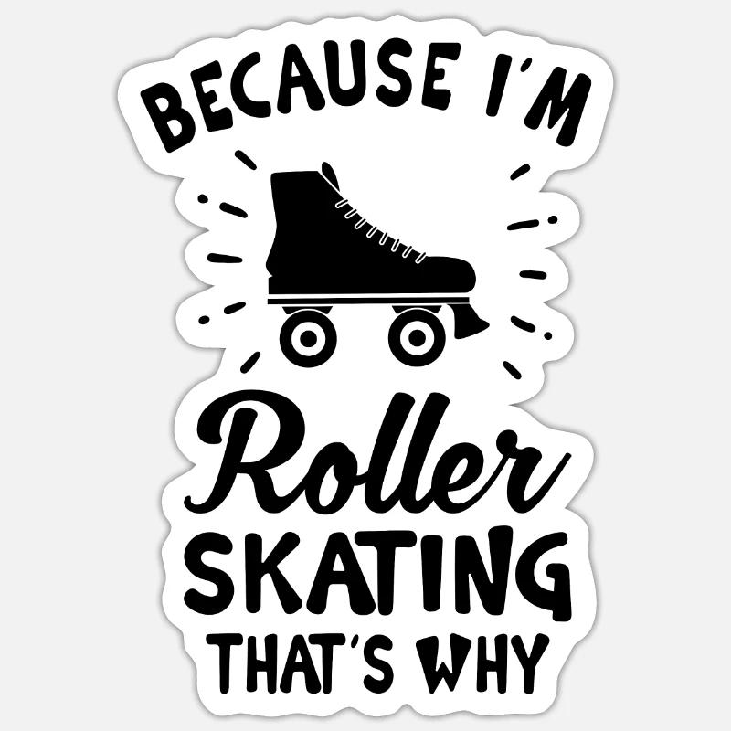 Roller Skate Roller Skating Roller Derby - Sticker taille S (10 x 10 cm) - blanc mat