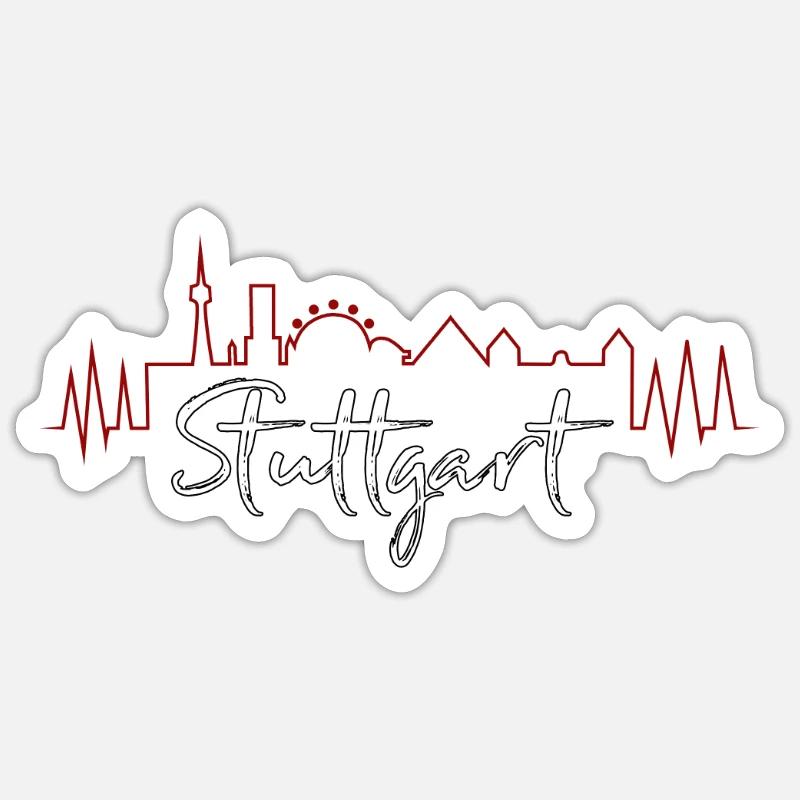 Stuttgart - Sticker taille S (10 x 10 cm) - blanc mat