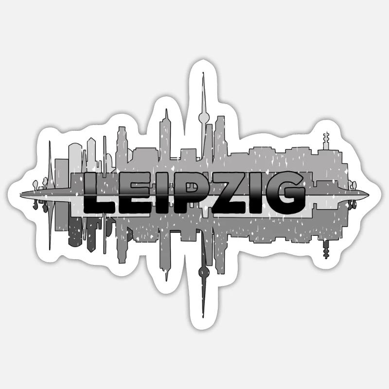 Leipzig - Sticker taille S (10 x 10 cm) - blanc mat