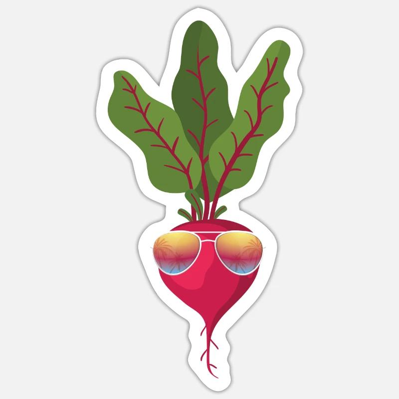 Speiserübe Mit Sonnenbrille - Sticker Größe S (10 x 10 cm) - Mattweiß