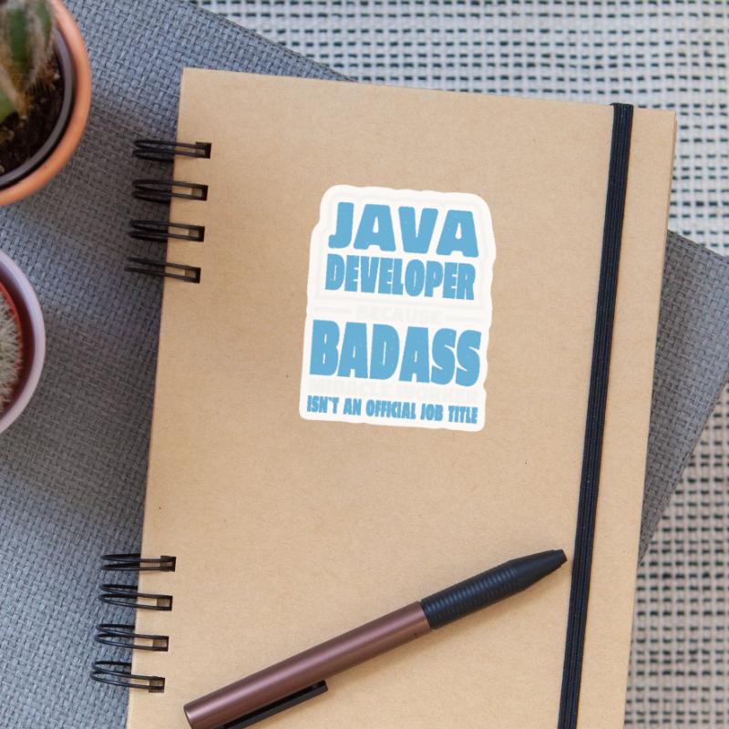 Java Developer Badass Sticker Größe S (10 x 10 cm)