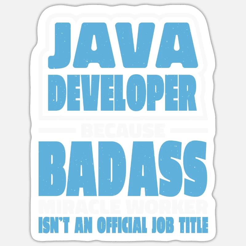 Java Developer Badass - Sticker size S (10 x 10 cm) - white matte