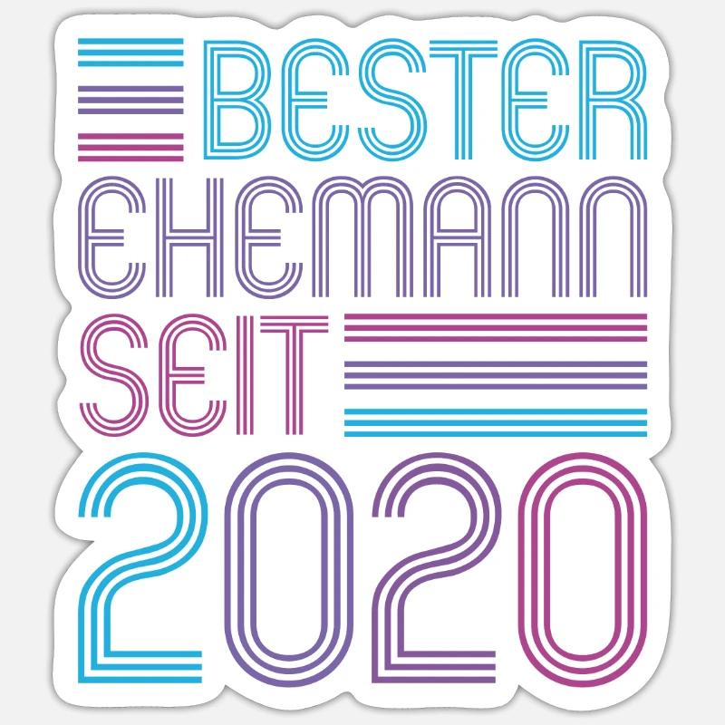 Bester Ehemann seit 2020 1. Hochzeitstag - Sticker Größe S (10 x 10 cm) - Mattweiß