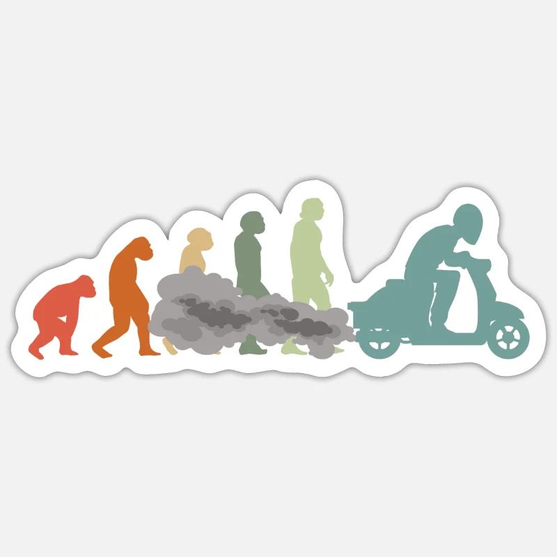 Motorroller Mofa Moped Scooter-Fahrer Evolution Sticker Größe S (10 x 10 cm)