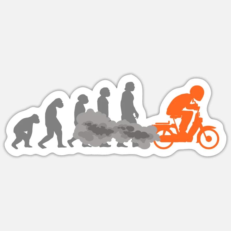 Mofa Mofaroller Moped Evolution Mofafahrer Zubehör - Sticker Größe S (10 x 10 cm) - Mattweiß