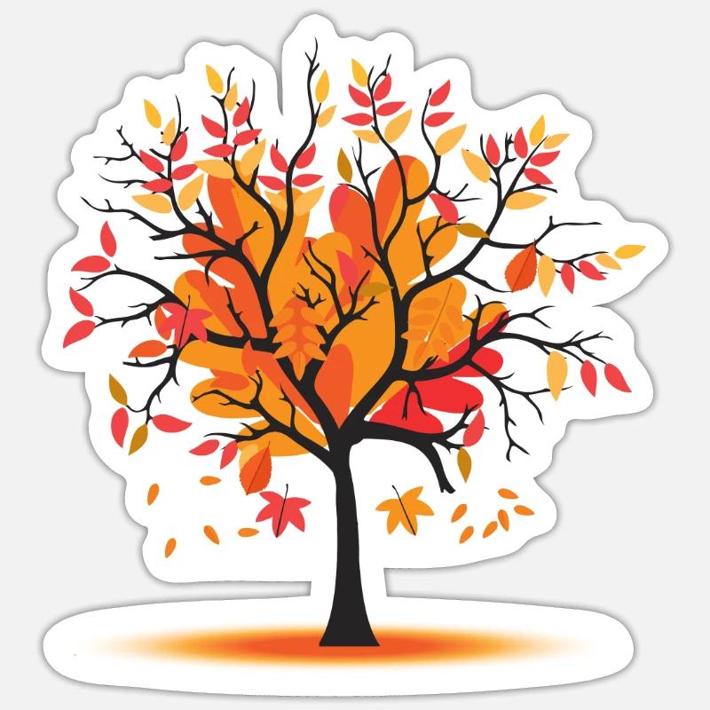 Automne Feuillage Automne Arbre d’automne Saison dorée Sticker taille S (10 x 10 cm)