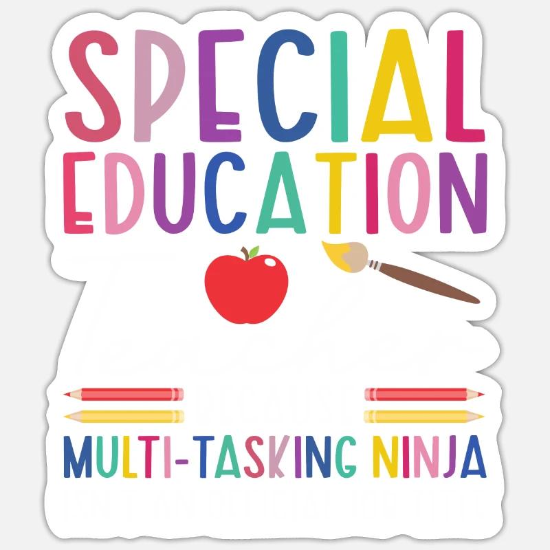 Enseignement spécial École spécialisée école enseignant école - Sticker taille S (10 x 10 cm) - blanc mat