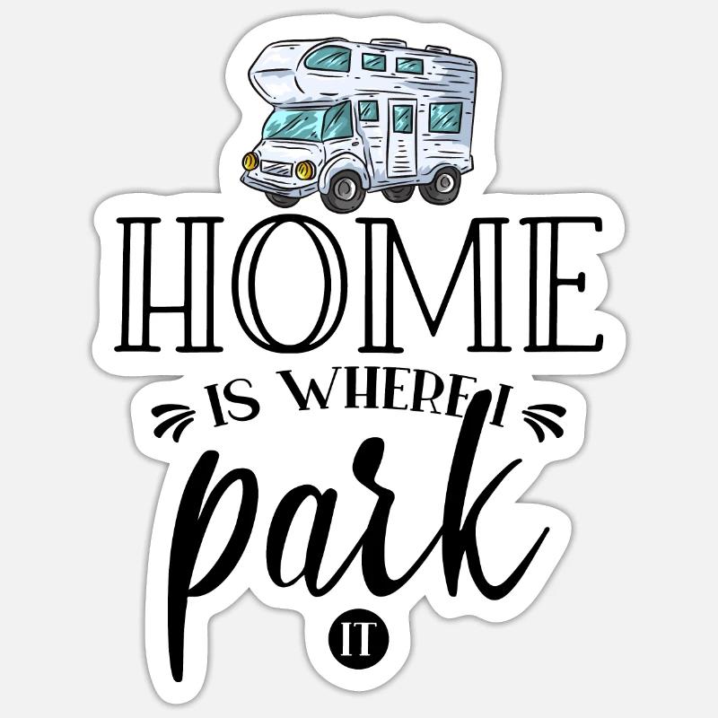 Autocamper Camping - Sticker størrelse S (10 x 10 cm) - mat hvid