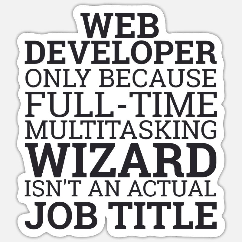 "Web Developer Wizard | Webentwickler" - Sticker Größe S (10 x 10 cm) - Mattweiß