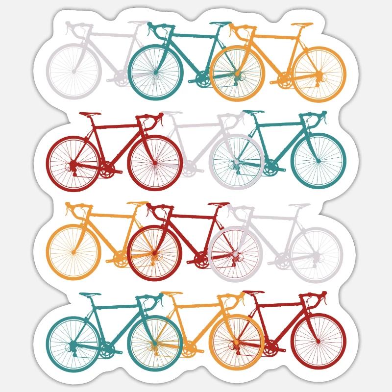 Vélo de course vintage vélo vélo de course rétro - Sticker taille S (10 x 10 cm) - blanc mat