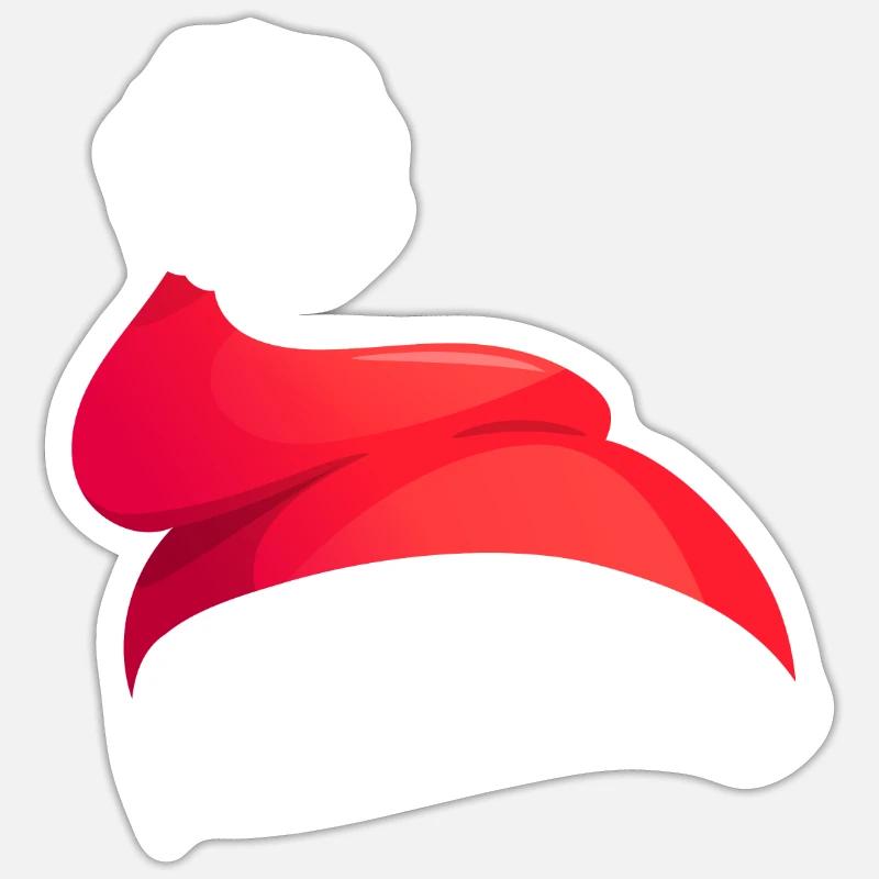 Bonnets rouges du Père Noël - Sticker taille S (10 x 10 cm) - blanc mat