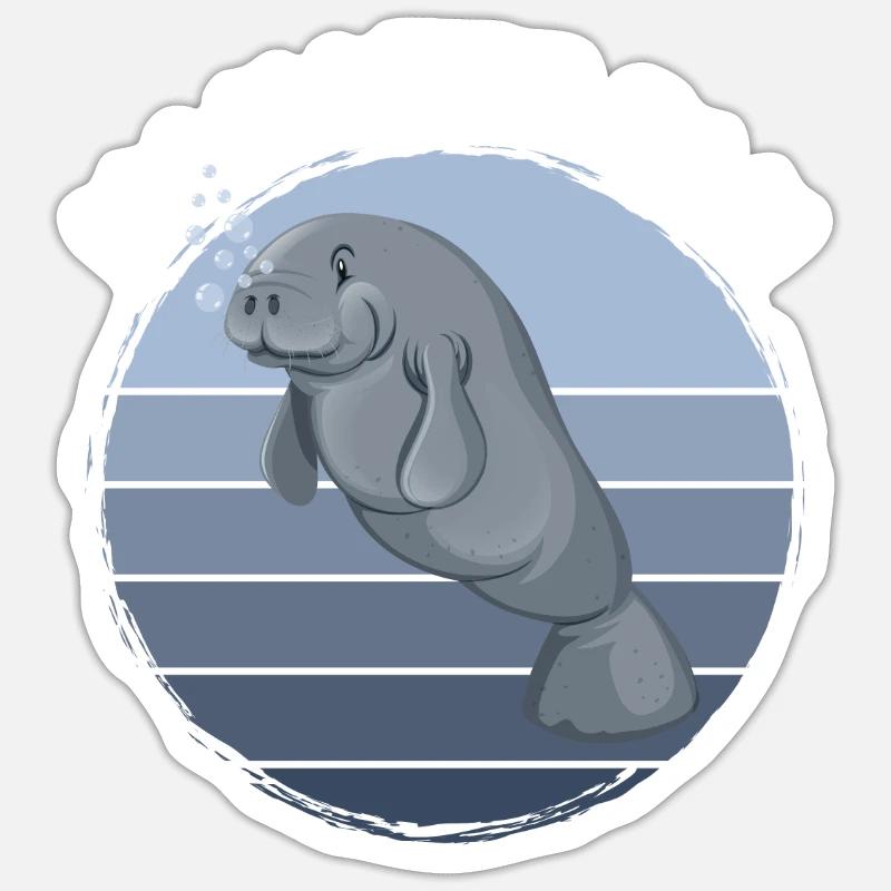 Manatee Fan - Sticker size S (10 x 10 cm) - white matte