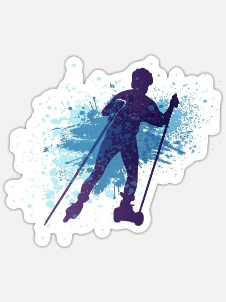 Nordic Skating, Urban & Lifestyle - Sticker Größe S (10 x 10 cm) - Mattweiß
