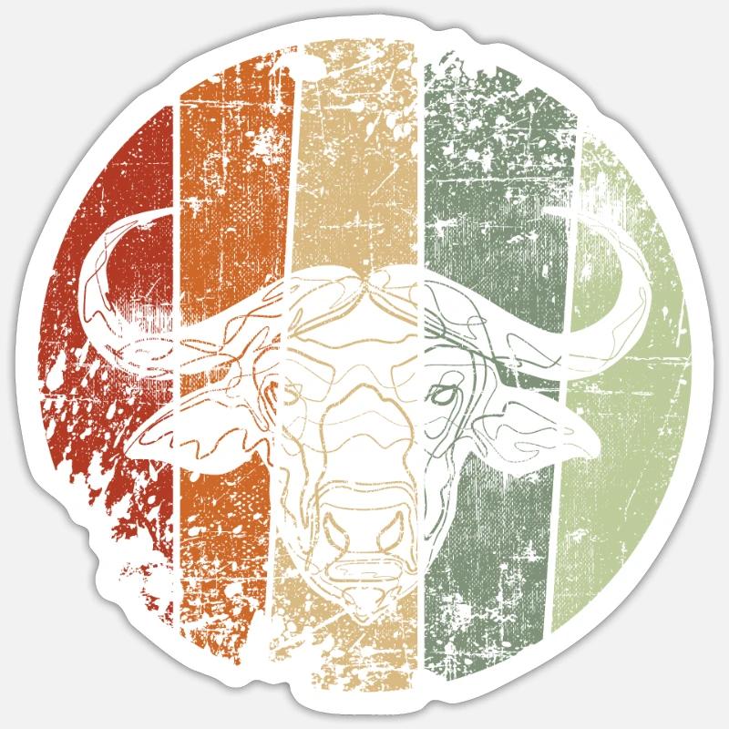 Buffle millésime - Sticker taille S (10 x 10 cm) - blanc mat