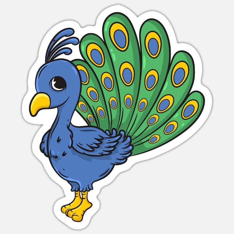 peacock - Sticker size S (10 x 10 cm) - white matte
