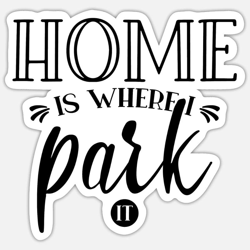 Camping-car - Sticker taille S (10 x 10 cm) - blanc mat