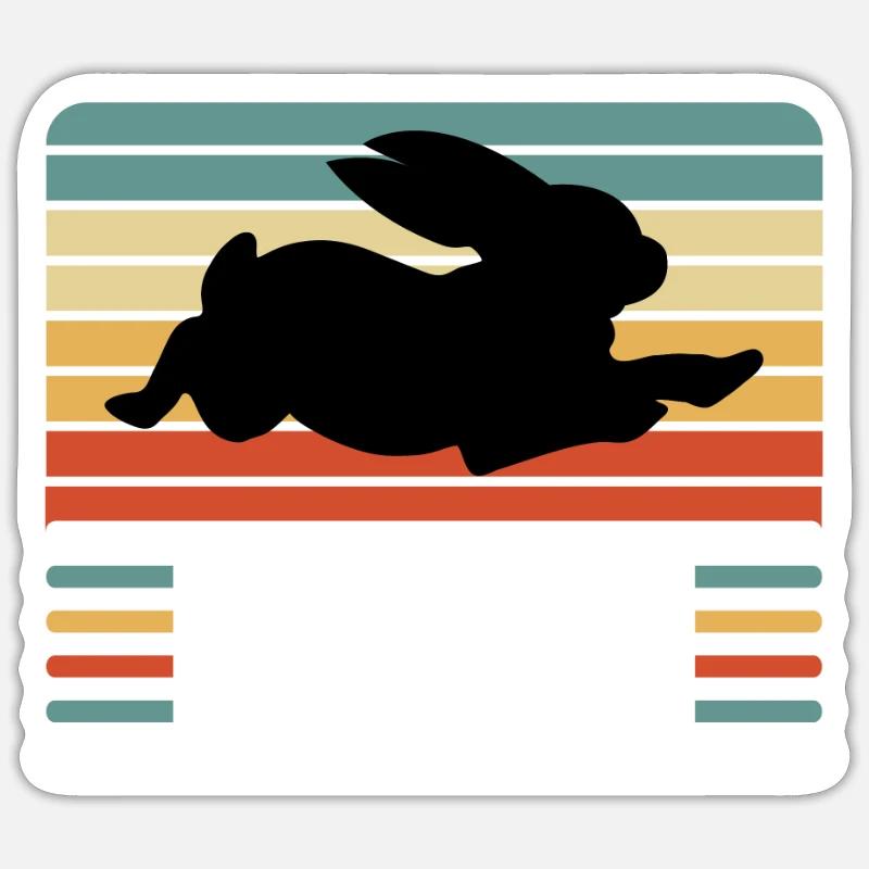 Rabbit Retro Rabbit Rabbit Lover Hasi Sticker size S (10 x 10 cm)