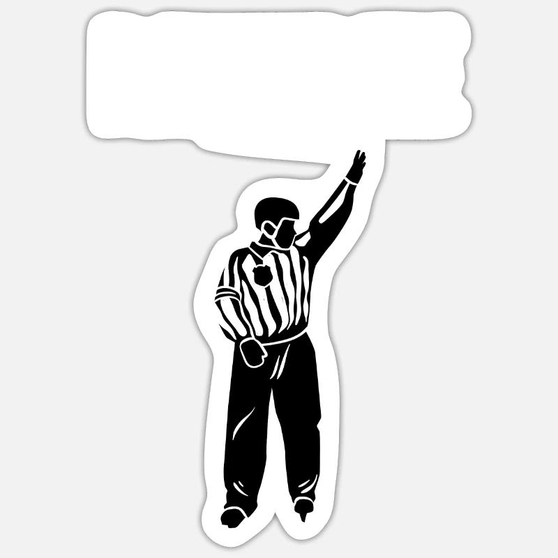 Referee - Eishockey Schiedsrichter - Sticker Größe S (10 x 10 cm) - Mattweiß