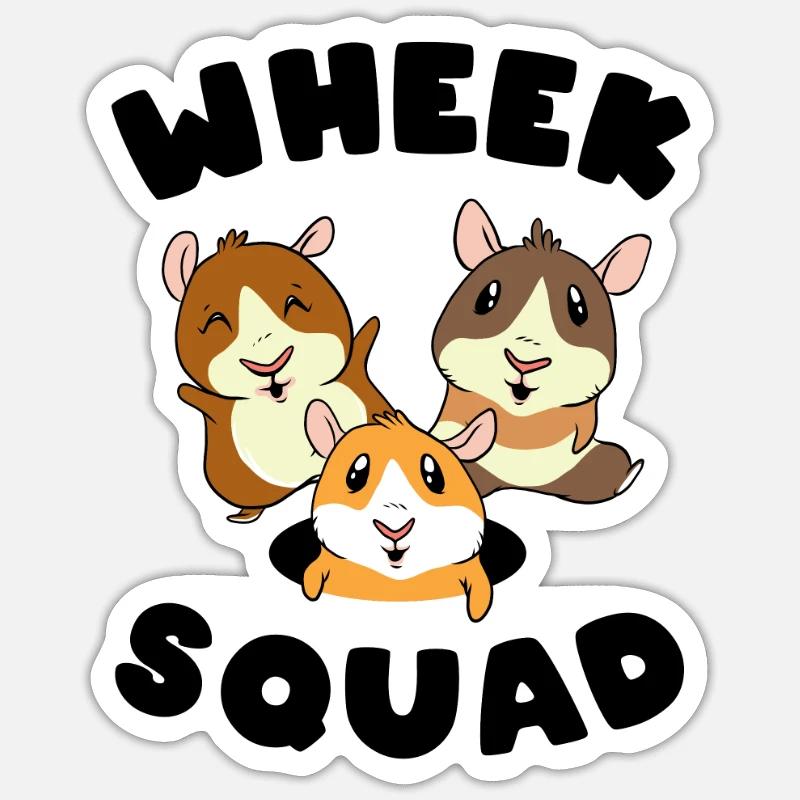 Wheek Squad - Cobaye Sticker taille S (10 x 10 cm)