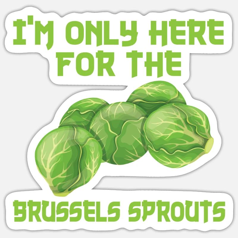 Funny Brussels sprouts gift - Sticker size S (10 x 10 cm) - white matte