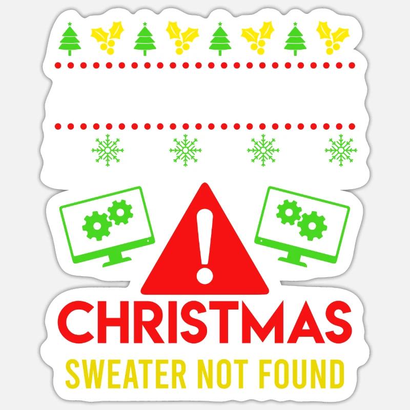 Christmas Saying 404 Error Sweater not Found - Sticker size S (10 x 10 cm) - white matte