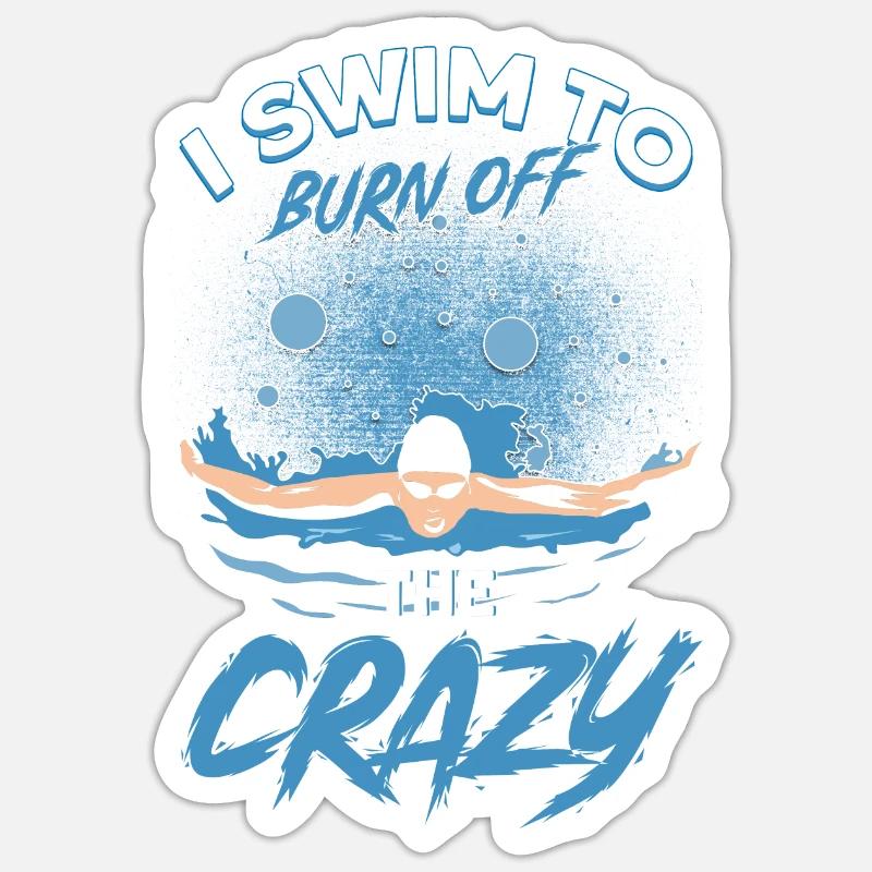 Schwimmer Spruch Schwimmen - Sticker Größe S (10 x 10 cm) - Mattweiß