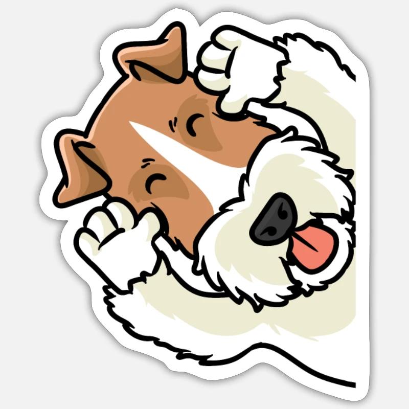 Foxterrier Drahthaar Ätsch Bätsch Sticker taille S (10 x 10 cm)