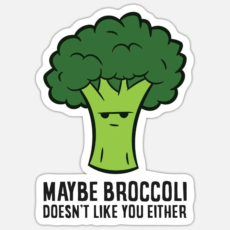 Peut-être que le brocoli ne t’aime pas non plus. - Sticker taille S (10 x 10 cm) - blanc mat