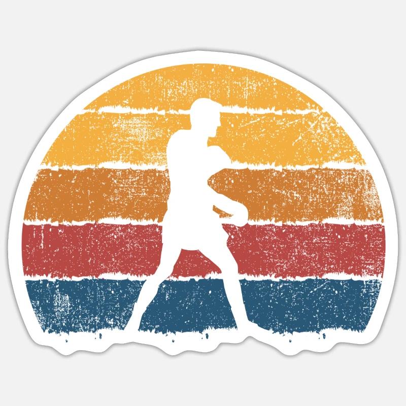 Boxen Boxer - Sticker Größe S (10 x 10 cm) - Mattweiß