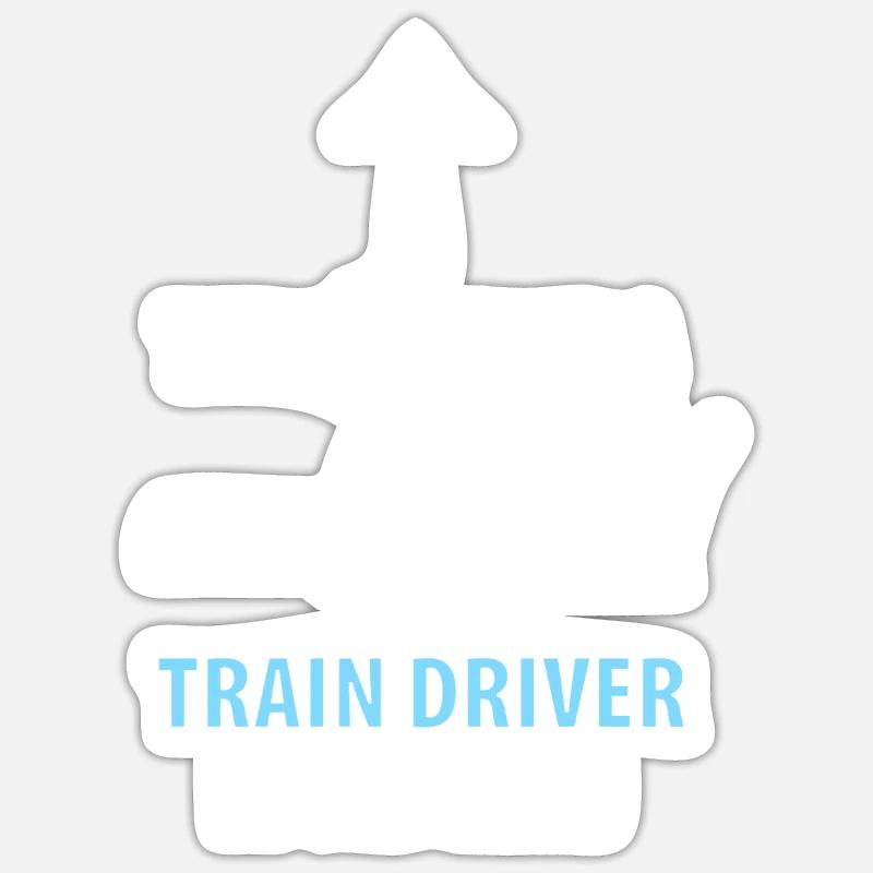 Train train train conducteurs de train - Sticker taille S (10 x 10 cm) - blanc mat