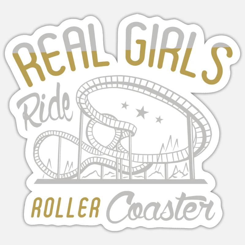 Roller Coasting Funny - Sticker size S (10 x 10 cm) - white matte