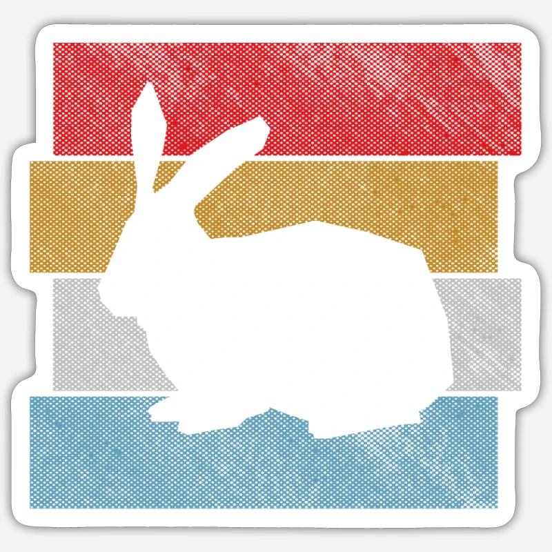 Lapin Karnickel Rammler - Sticker taille S (10 x 10 cm) - blanc mat