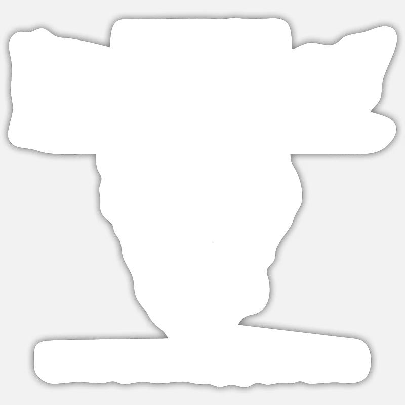 Schwarze Kleidung Gothik Emo Rock - Sticker Größe S (10 x 10 cm) - Mattweiß
